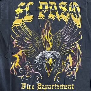 Los Angeles Apparel T-Shirt Mens Size M Black El Paso Fire Dept Eagle